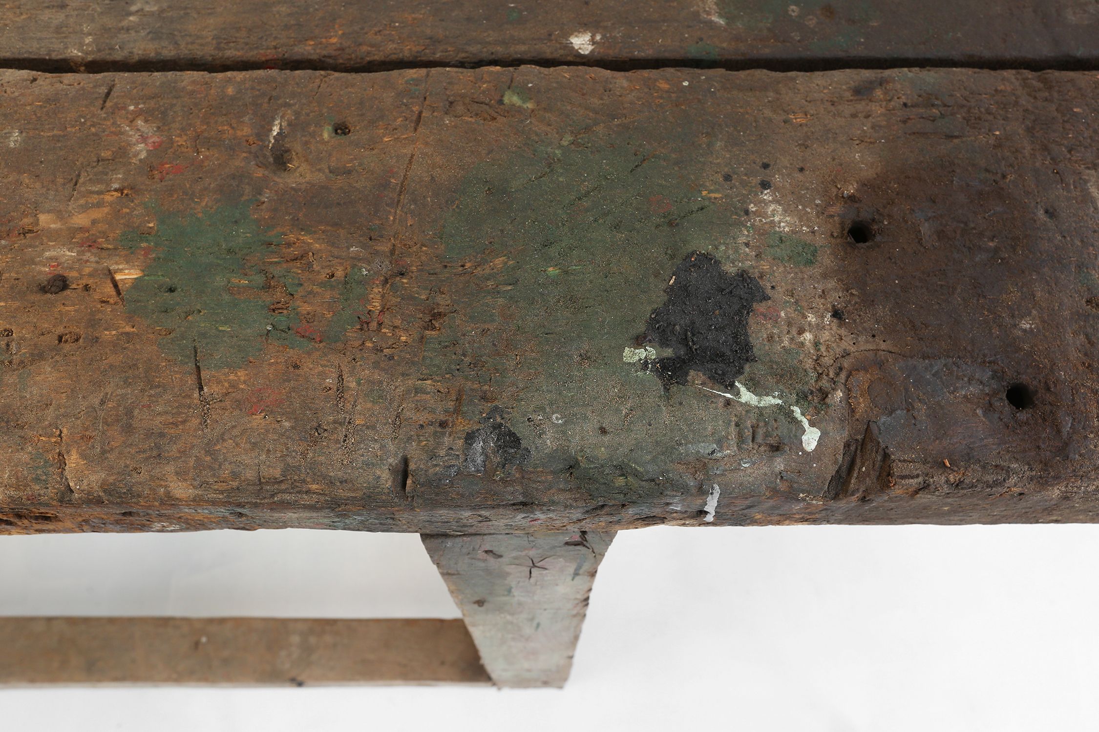 Industrial Oak Workbench with Exceptional Patina, Belgium ca. 1850thumbnail